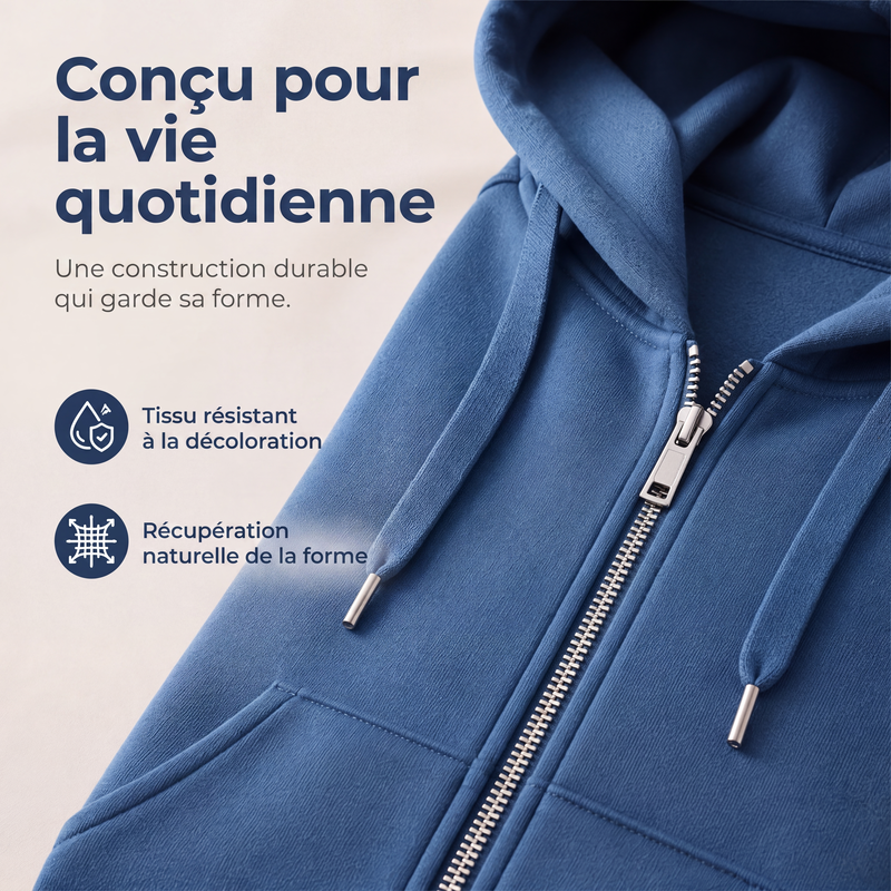 🍂 OFFRE DE SAISON · 50 % | Cardigan Long Femme à Capuche & Zip