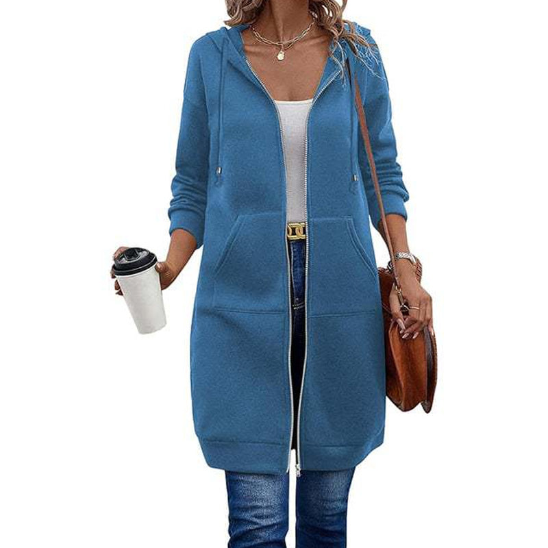 🍂 OFFRE DE SAISON · 50 % | Cardigan Long Femme à Capuche & Zip