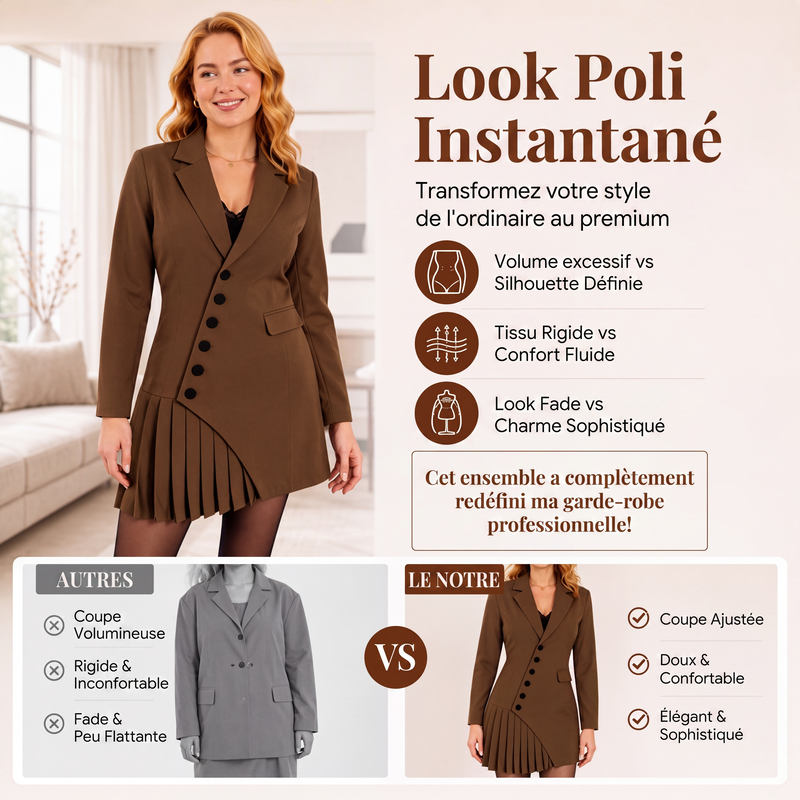 ✨ OFFRE PRIVILÈGE · -50 % | Robe Blazer Femme Élégante