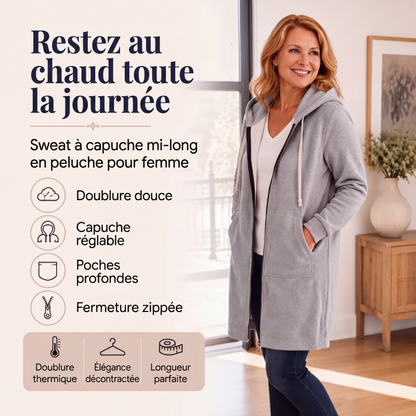 📢📢50 % de réduction🔥✨ Sweats à capuche en polaire à fermeture éclair pour femmes