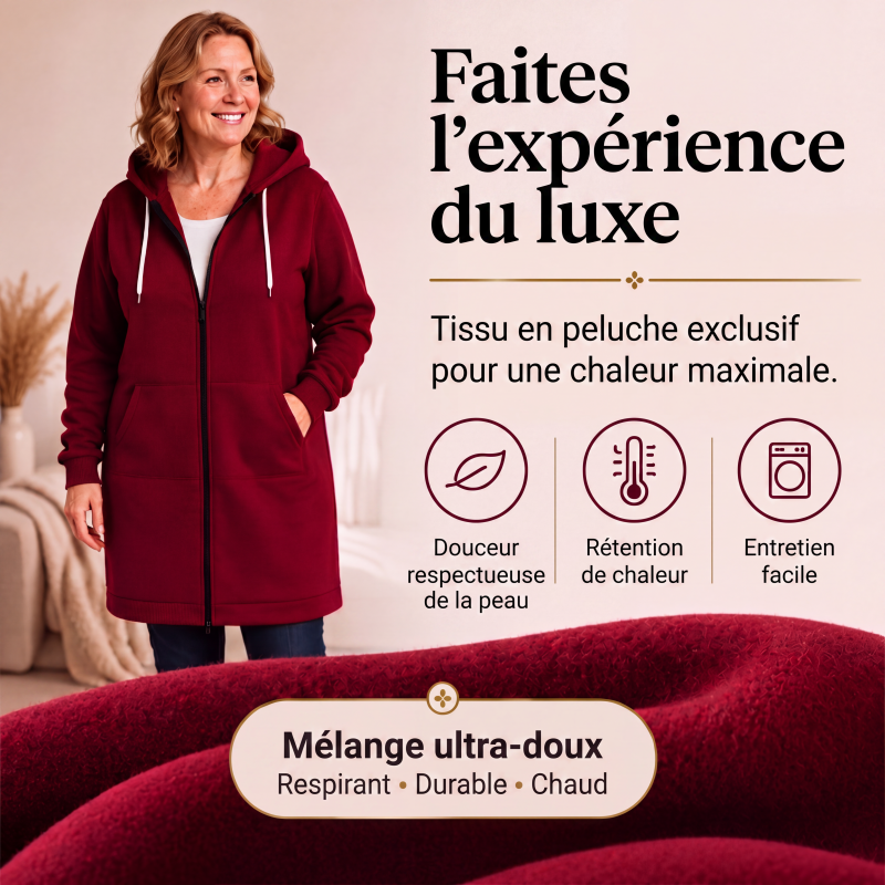 📢📢50 % de réduction🔥✨ Sweats à capuche en polaire à fermeture éclair pour femmes