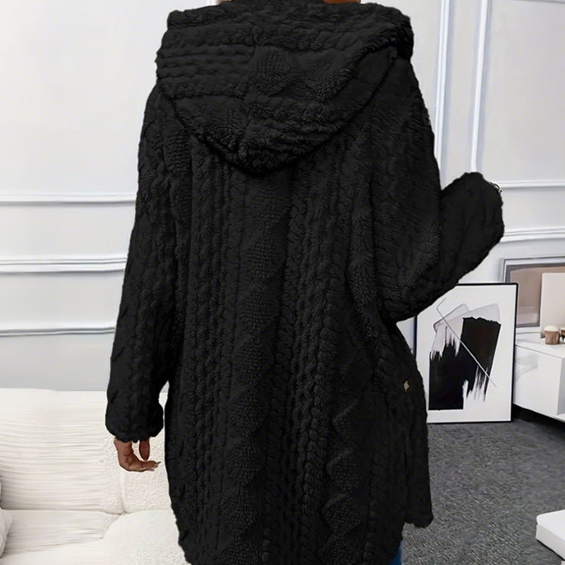 Veste à capuche boutonnée pour femme
