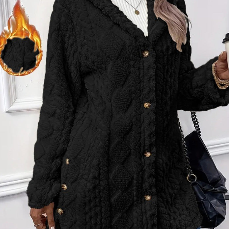 Veste à capuche boutonnée pour femme