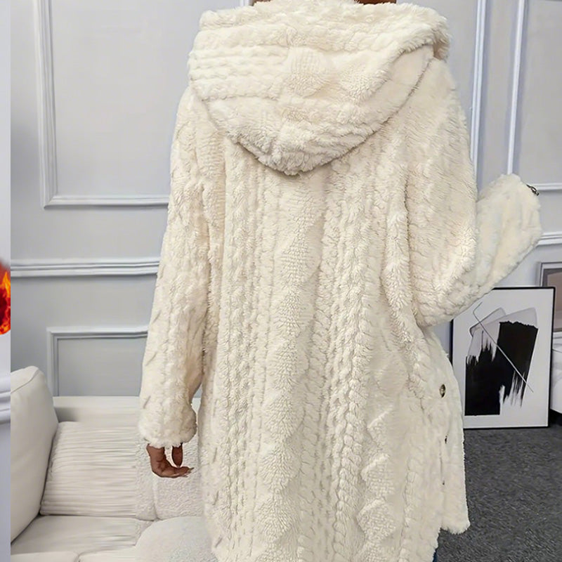 Veste à capuche boutonnée pour femme