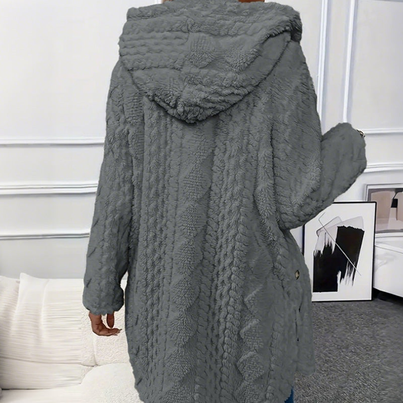Veste à capuche boutonnée pour femme