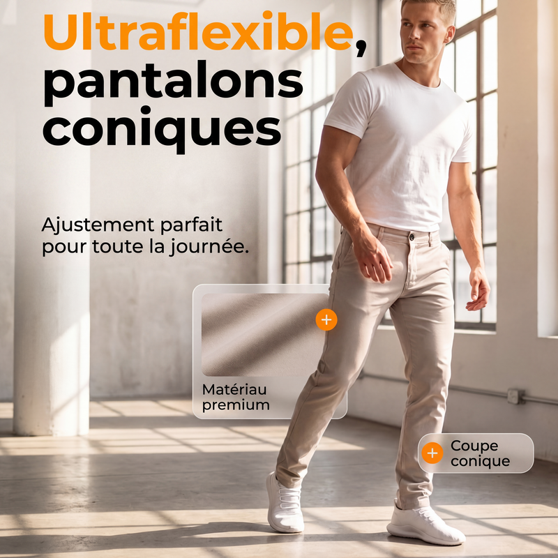 👖 Du Bureau au Week-end | Pantalon Homme Stretch à Coupe Fuselée