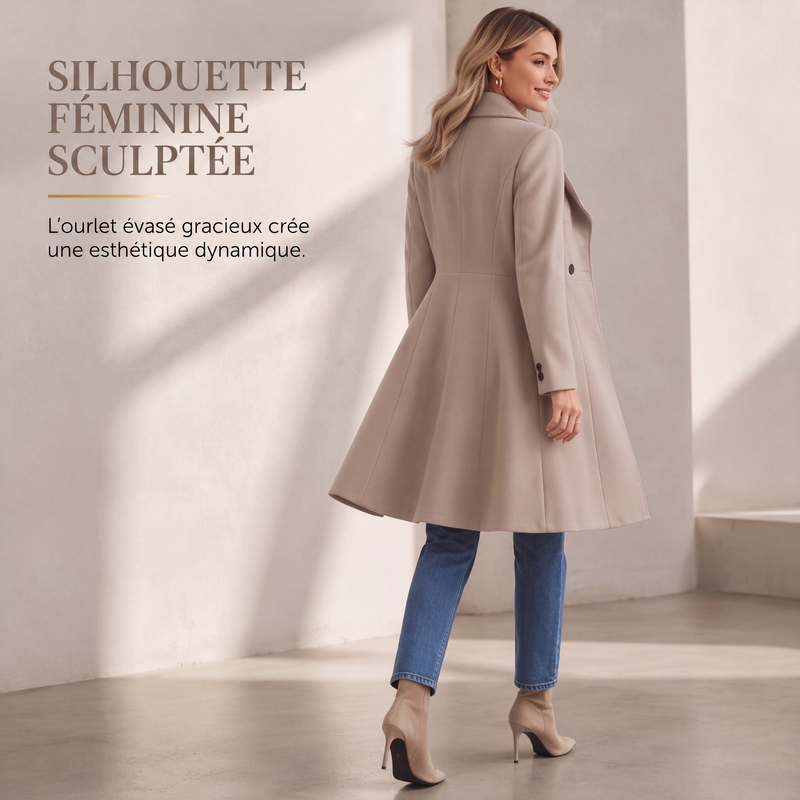Manteau élégant pour femme à col revers et coupe ajustée