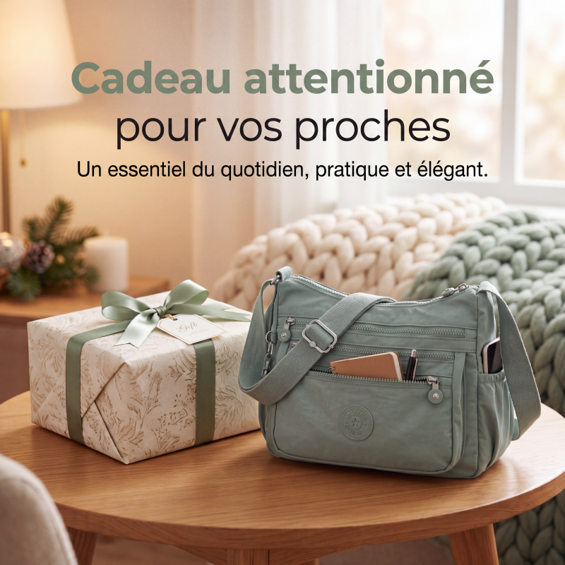 💐 -50% DE RÉDUCTION – OFFRE FLASH ! Sac à bandoulière en nylon léger avec plusieurs poches – parfait pour les voyages et l'usage quotidien 🎒⚡