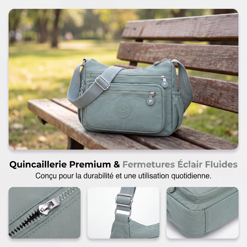 💐 -50% DE RÉDUCTION – OFFRE FLASH ! Sac à bandoulière en nylon léger avec plusieurs poches – parfait pour les voyages et l'usage quotidien 🎒⚡