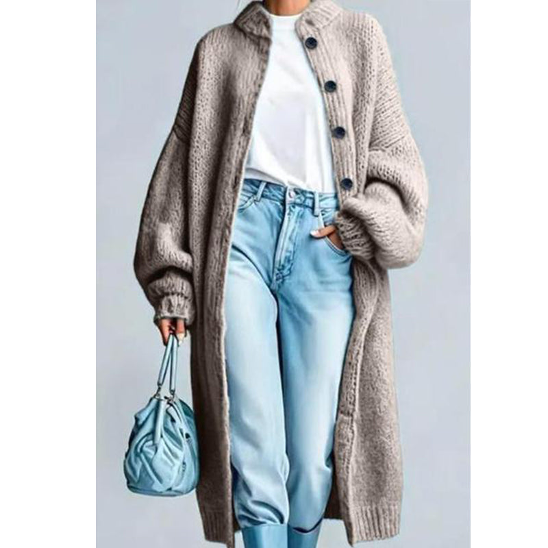 🌸 OFFRE LIMITÉE –50% ! ✨ Manteau pull long en maille grosse maille pour femme