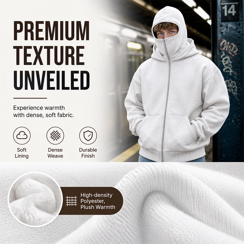 📢📢50 % DE RÉDUCTION !! ⏰ Sweat-shirt unisexe à double capuche et fermeture éclair