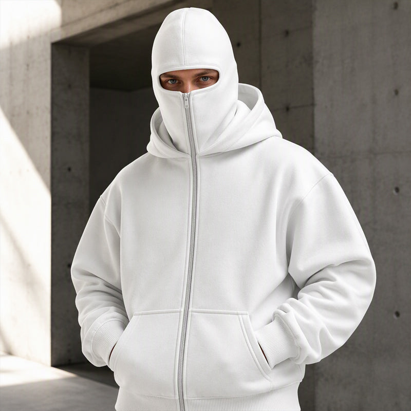 📢📢50 % DE RÉDUCTION !! ⏰ Sweat-shirt unisexe à double capuche et fermeture éclair