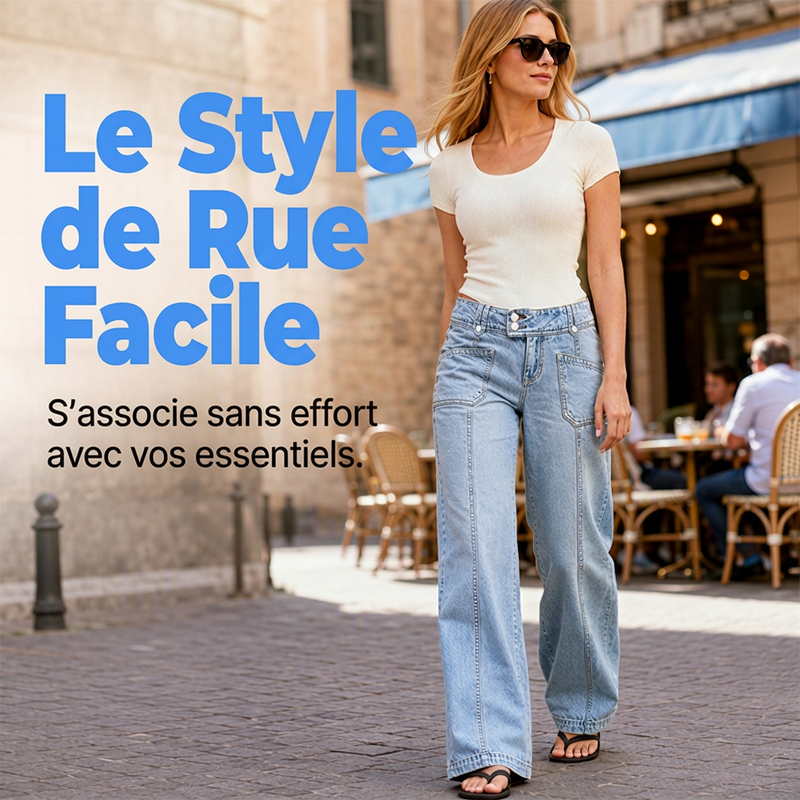 🌸 OFFRE LIMITÉE –50% ! ✨ Jean à jambes larges flatteur