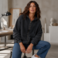 🔥 50% DE RÉDUCTION ! ✨Veste en jean à capuche zippée coupe ample pour femme