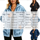 🔥 50% DE RÉDUCTION ! ✨Veste en jean à capuche zippée coupe ample pour femme