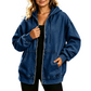 🔥 50% DE RÉDUCTION ! ✨Veste en jean à capuche zippée coupe ample pour femme