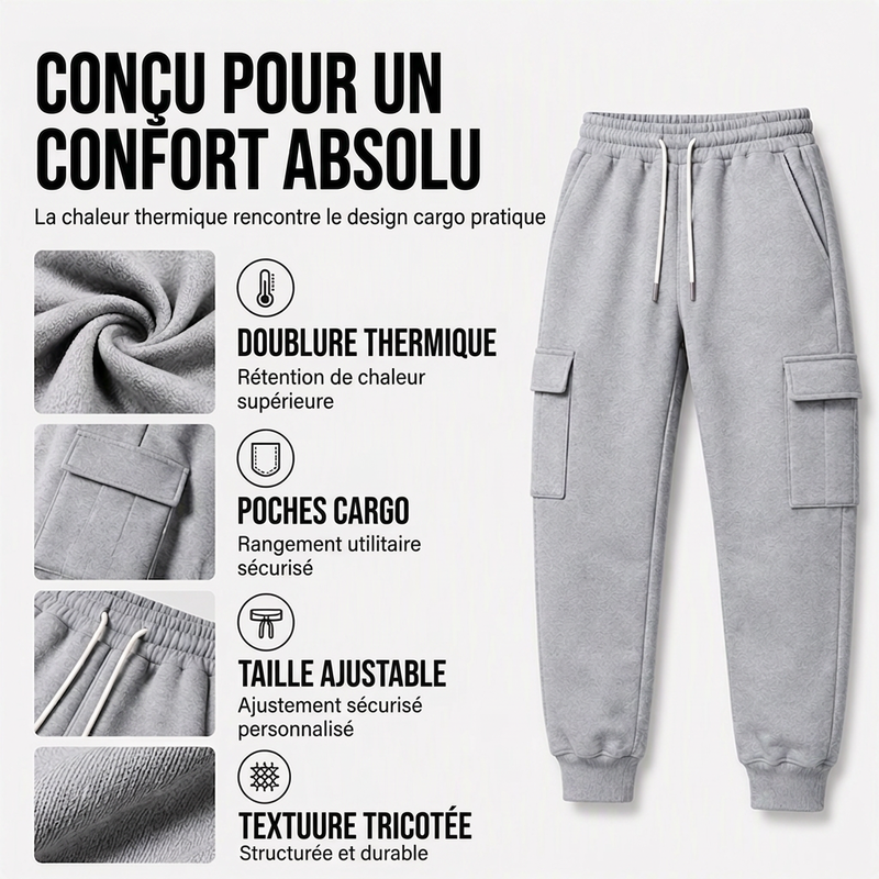 🔥 50% DE RÉDUCTION ! ✨ Joggers cargo amples pour homme avec cordon de serrage