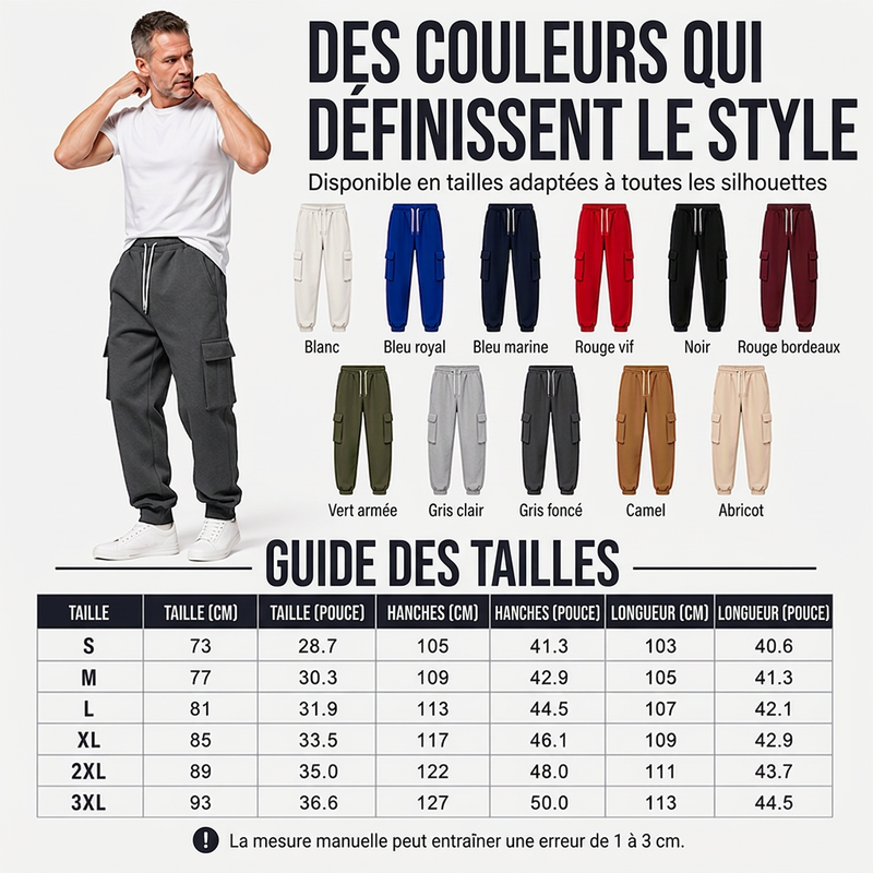 🔥 50% DE RÉDUCTION ! ✨ Joggers cargo amples pour homme avec cordon de serrage