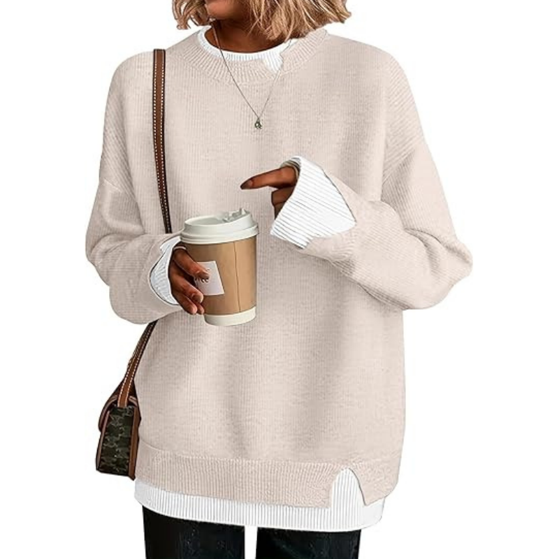 Pull en maille fausse deux pièces pour femme