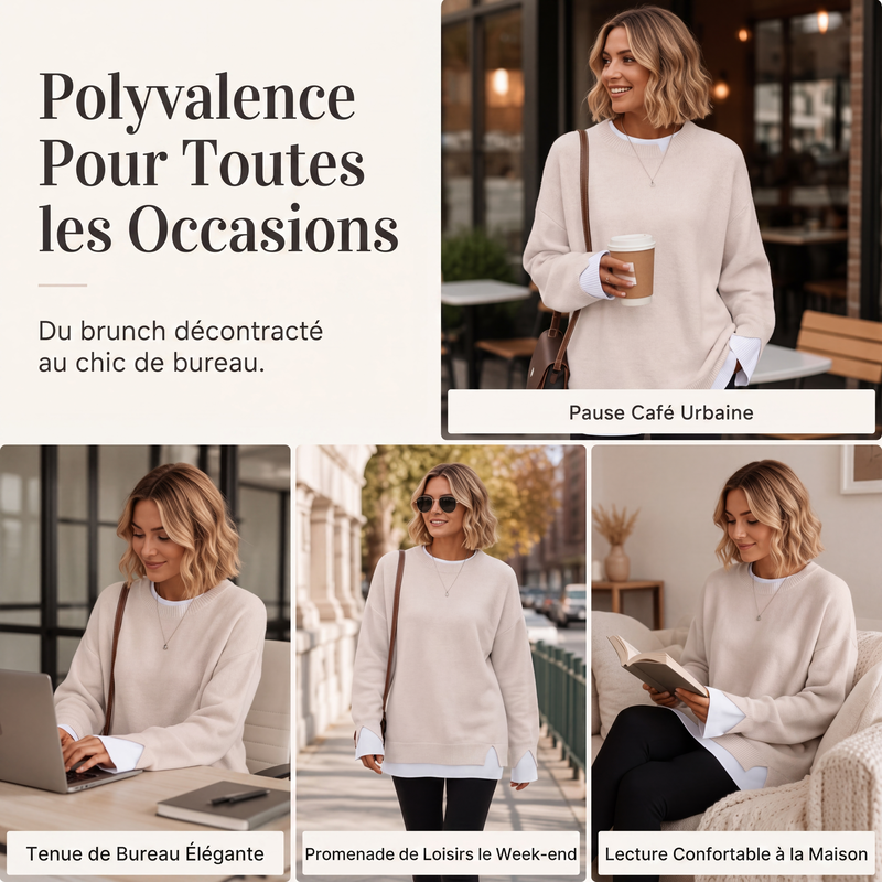 Pull en maille fausse deux pièces pour femme