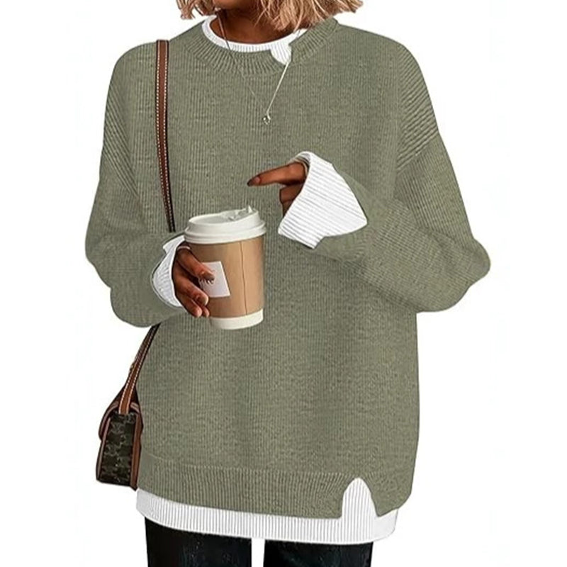 Pull en maille fausse deux pièces pour femme