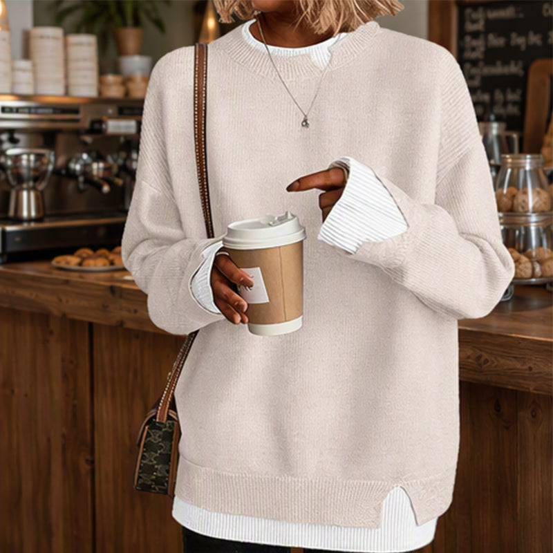 Pull en maille fausse deux pièces pour femme