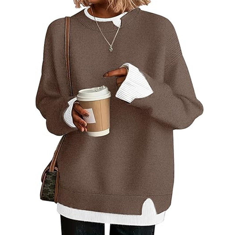 Pull en maille fausse deux pièces pour femme
