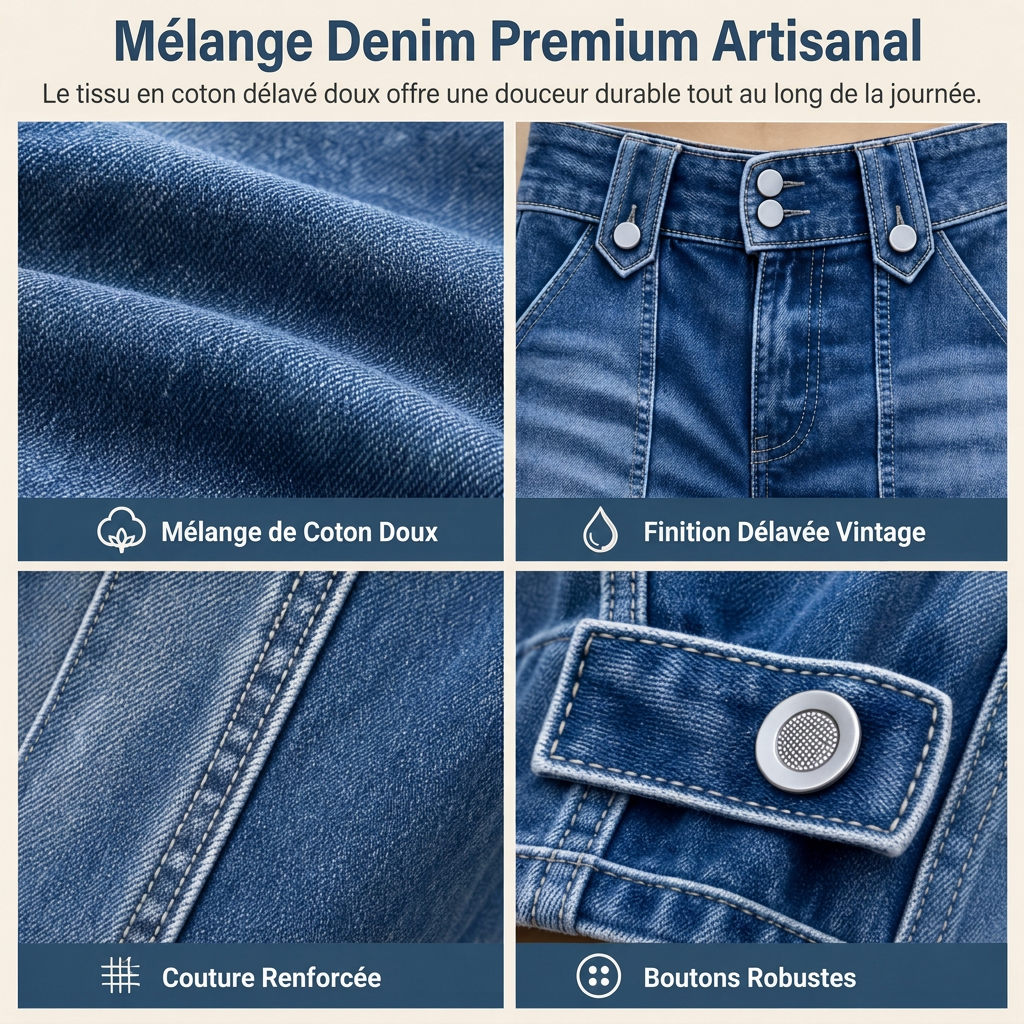 🔥 -50 % | 👖 Jean Large Rétro Femme – Taille Haute & Effet Jambes Allongées