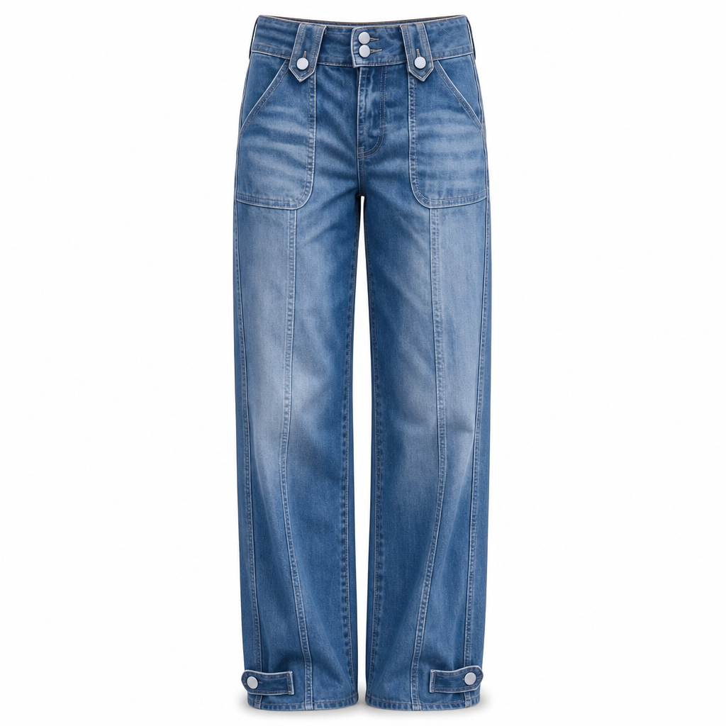 🔥 -50 % | 👖 Jean Large Rétro Femme – Taille Haute & Effet Jambes Allongées