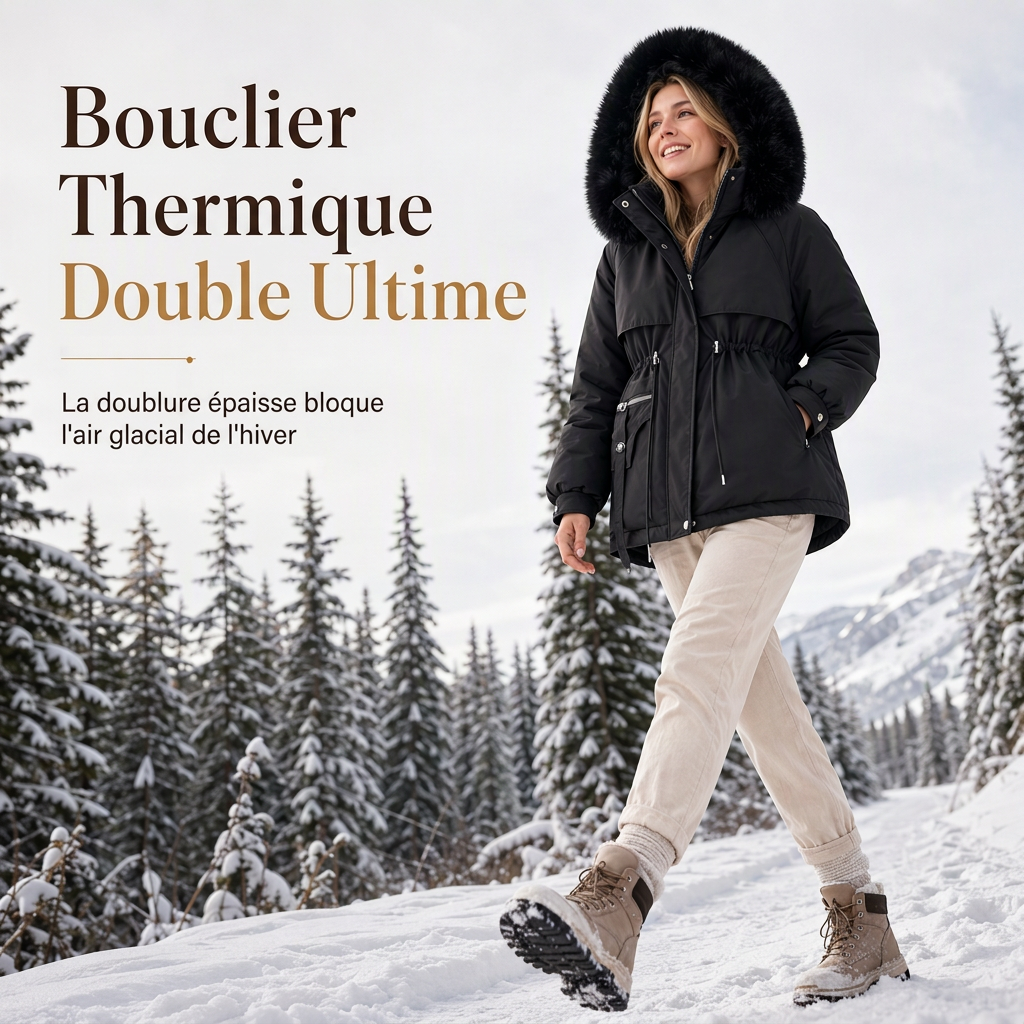 🌸 OFFRE LIMITÉE –50% ! ✨ Parka matelassée femme en fausse fourrure pour l'hiver