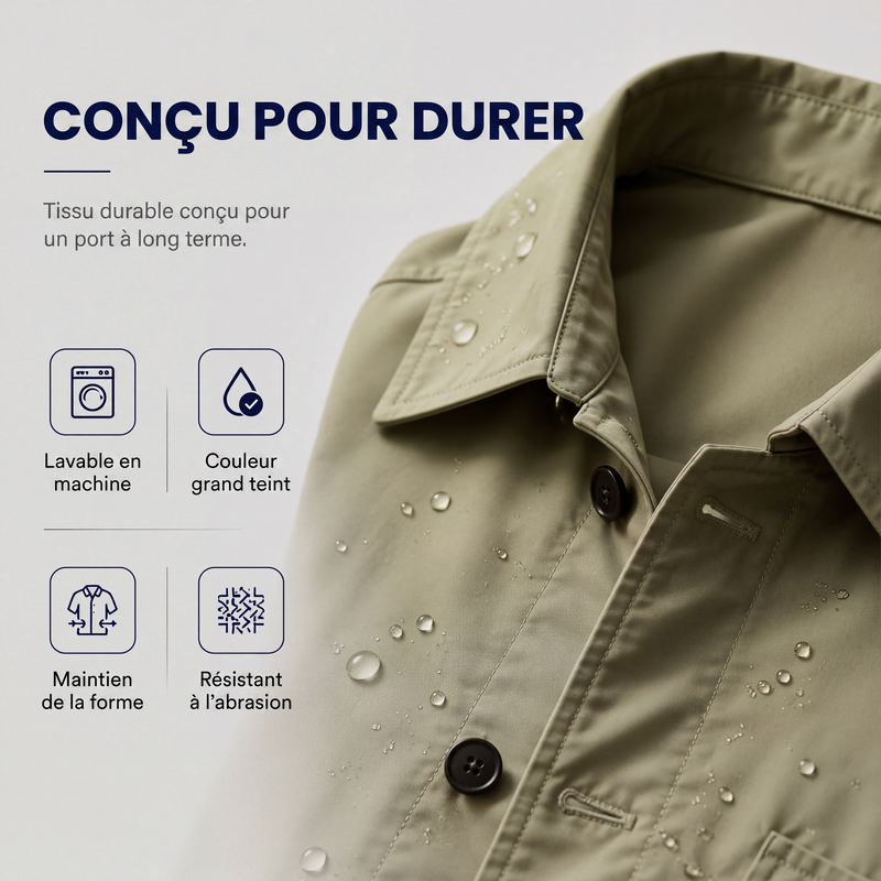 Trench imperméable mi-long pour homme