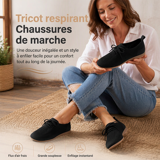 Chaussures plates à enfiler décontractées et respirantes pour femme