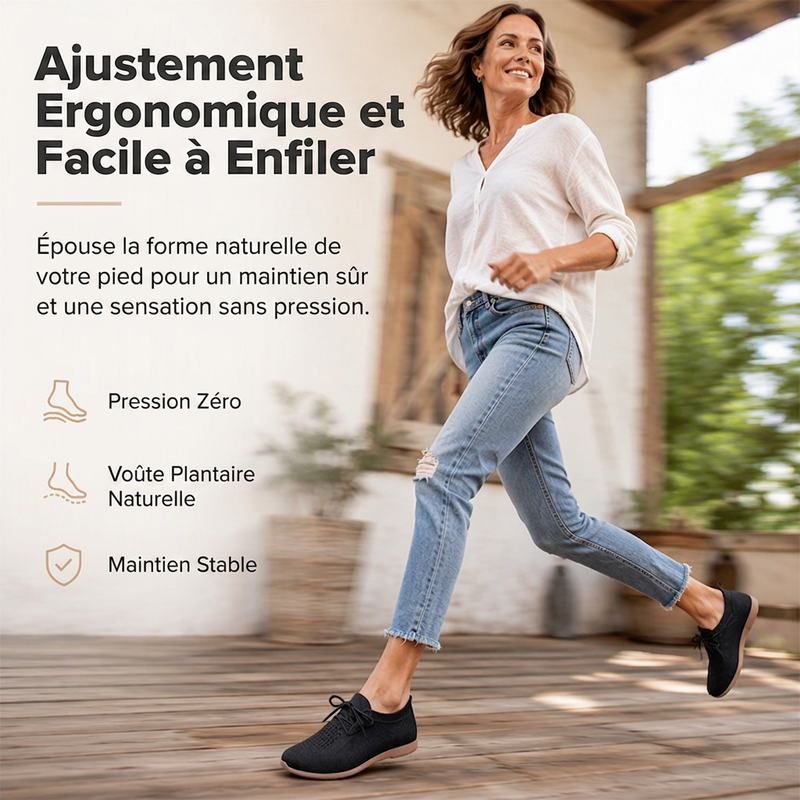 Chaussures plates à enfiler décontractées et respirantes pour femme