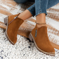 Bottines à talon bas pour femme avec fermeture éclair latérale