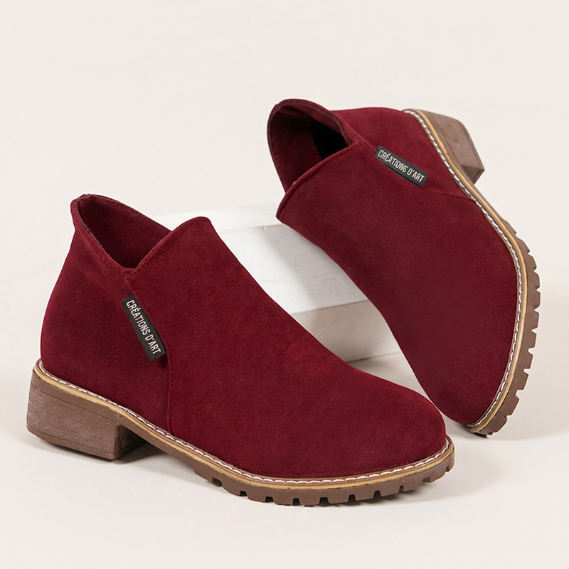 Bottines à talon bas pour femme avec fermeture éclair latérale