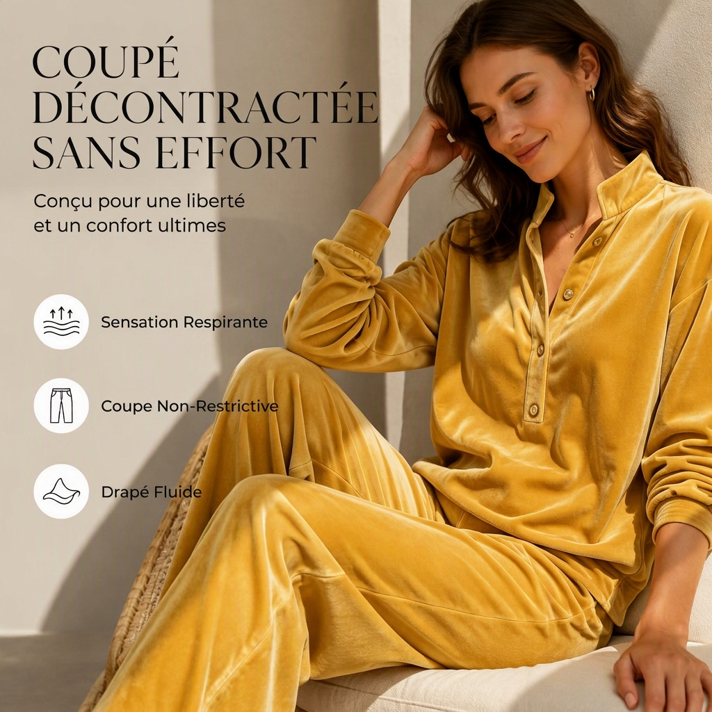 Ensemble pour femme : chemisier à manches longues à boutons et pantalon large