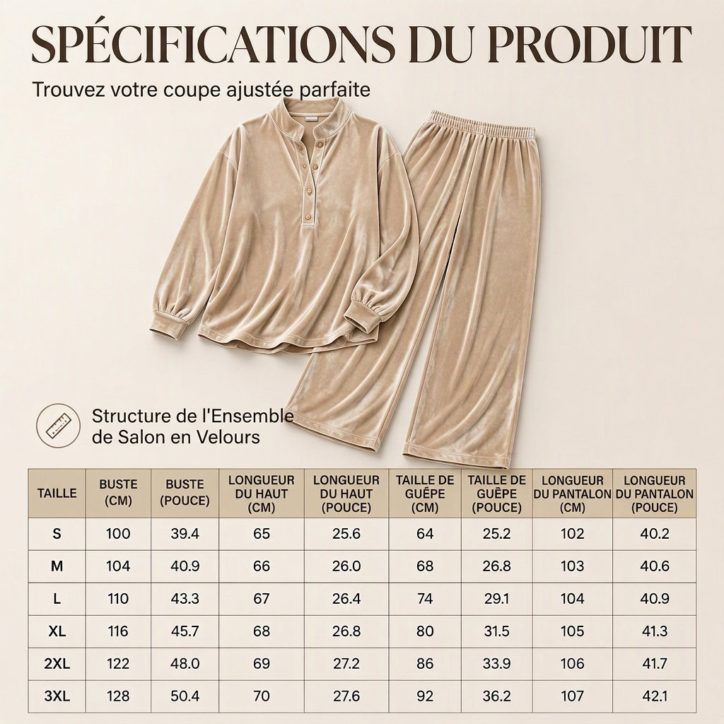 Ensemble pour femme : chemisier à manches longues à boutons et pantalon large