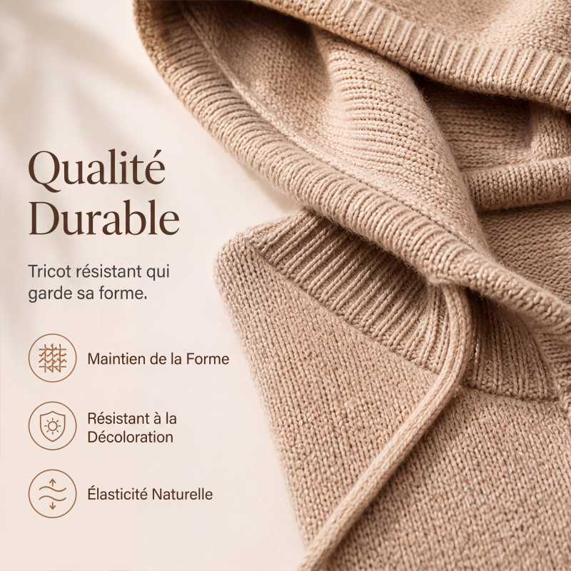 Pull en maille à capuche avec cordon de serrage pour femme