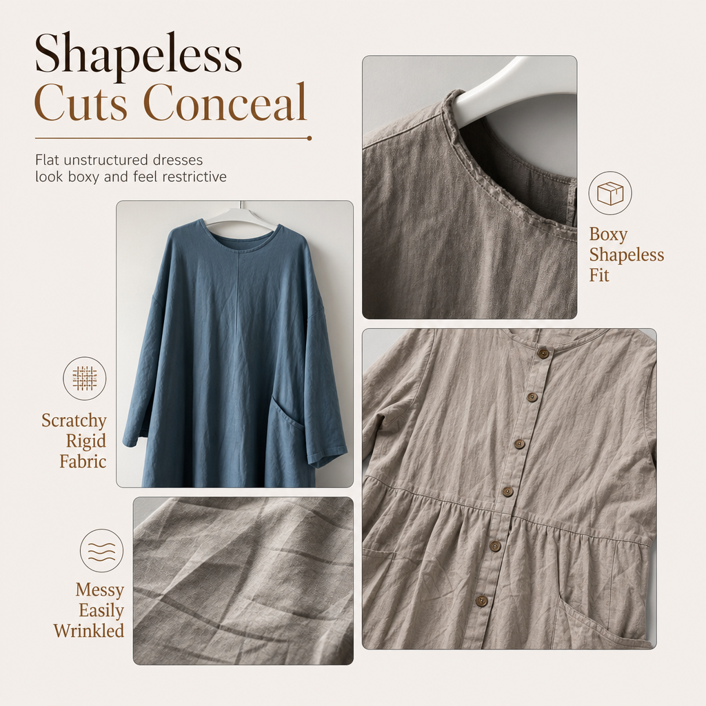 Robe vintage française à carreaux pour femmes grandes tailles, avec ourlet irrégulier et coupe amincissante