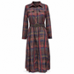 Robe vintage française à carreaux pour femmes grandes tailles, avec ourlet irrégulier et coupe amincissante