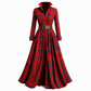 Robe vintage française à carreaux pour femmes grandes tailles, avec ourlet irrégulier et coupe amincissante