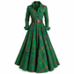 Robe vintage française à carreaux pour femmes grandes tailles, avec ourlet irrégulier et coupe amincissante