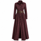 Robe vintage française à carreaux pour femmes grandes tailles, avec ourlet irrégulier et coupe amincissante