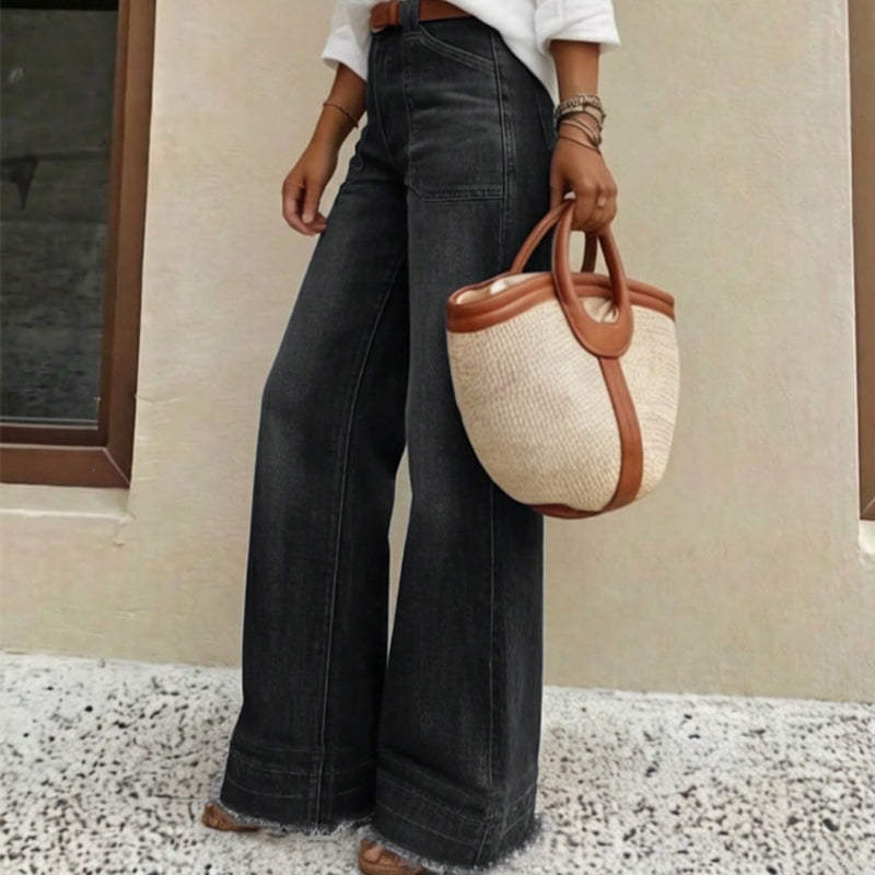 👖 50% DE RÉDUCTION 🌸 Jean droit stretch femme taille haute – Denim confortable & coupe flatteuse – Idéal pour un look casual ou chic au quotidien – bouge avec vous toute la journée ✨🌿