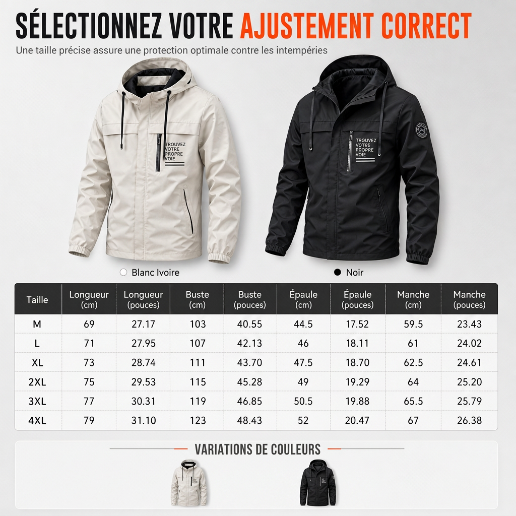 Coupe-vent outdoor pour homme avec capuche amovible