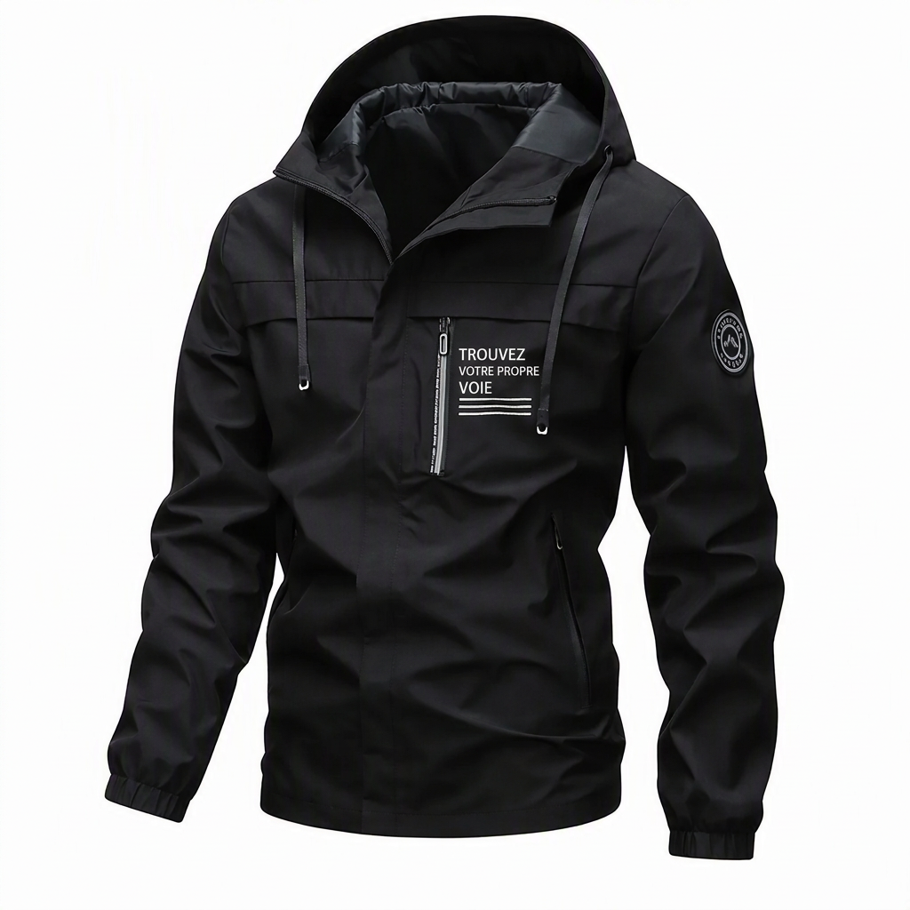 Coupe-vent outdoor pour homme avec capuche amovible