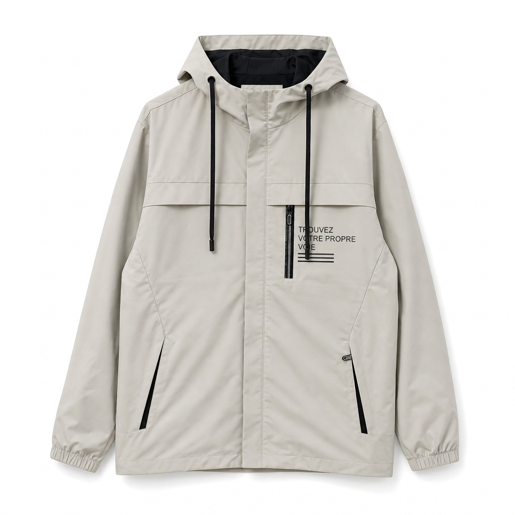 Coupe-vent outdoor pour homme avec capuche amovible