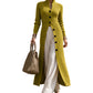 Manteau pull long cardigan long à col roulé et tricot torsadé pour femme