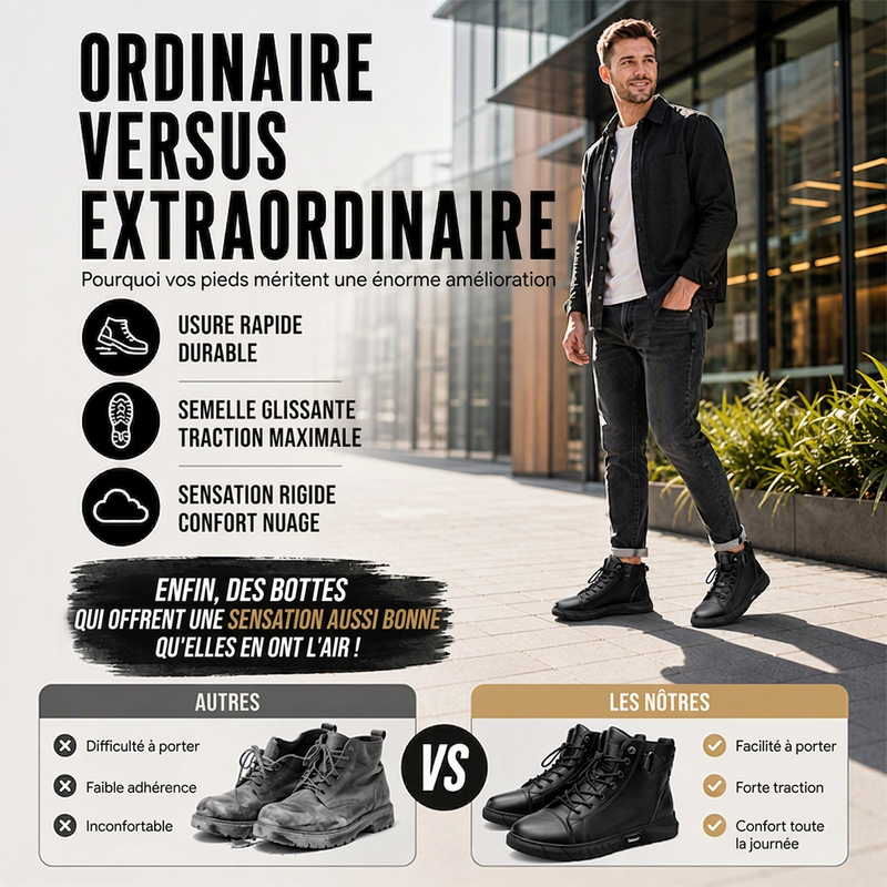📢📢50 % DE RÉDUCTION !! ⏰Bottes de combat en cuir véritable imperméables pour hommes