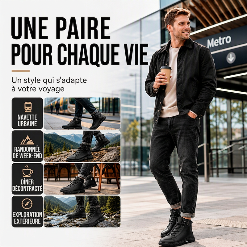 📢📢50 % DE RÉDUCTION !! ⏰Bottes de combat en cuir véritable imperméables pour hommes